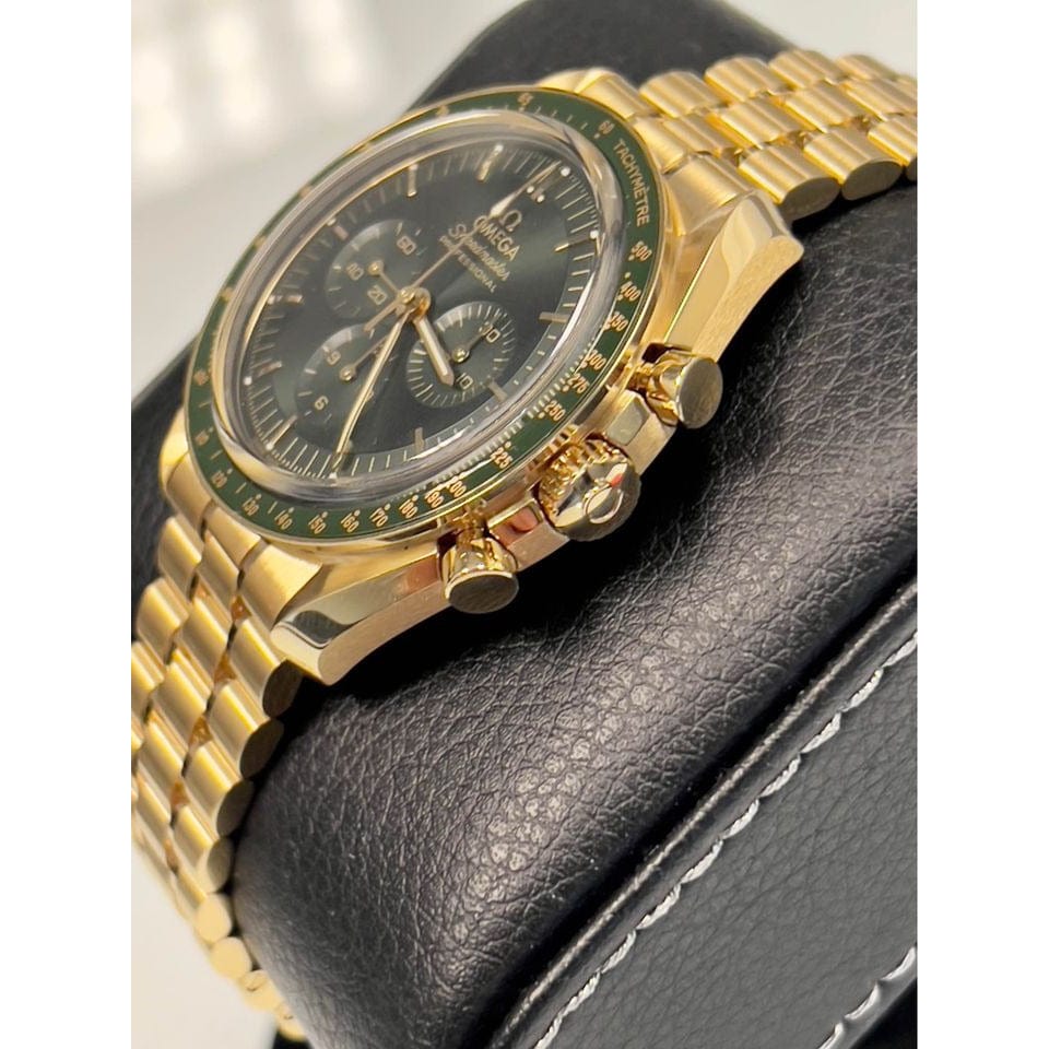 Omega Watches New Omega Speedmaster Professional Moonwatch Moonshine Gold Green Dial 310.60.42.50.10.001