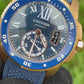 Calibre De Cartier Diver 18k Rose Gold Blue Dial 42mm