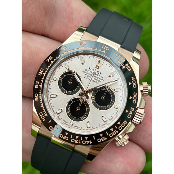 Rolex Watches Daytona Rose Gold Sundust Dial Oysterflex Box and Papers 116515LN