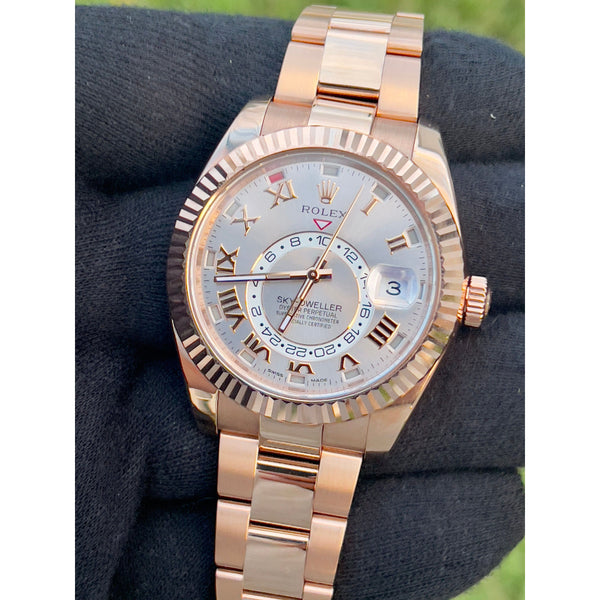 Rolex Watches Rolex Sky-Dweller Rose Gold Sundust Dial 326935 Box and Papers Mint Condition